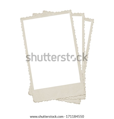 Stack of old photos with clipping path for the inside 
