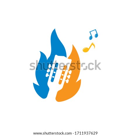 guitar icon logo vector illustration design template