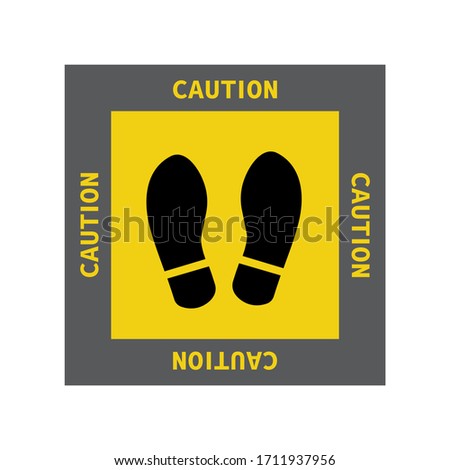 Social distancing. Footprint sign. Keep the 2 meter distance. Coronovirus epidemic protective. Vector illustration