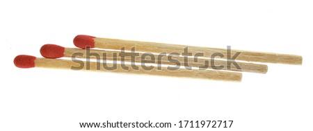 Piles of matchstick isolated on white Royalty-Free Stock Photo #1711972717