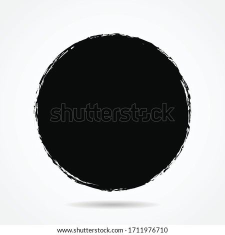 Vector grunge circle version 6 with simple style, grunge round shape, grunge banner - Color circle brush stroke with black color isolated on white background, Vector Illustration eps 10 