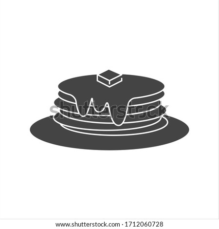 Pancake vector icon on white isolated background.