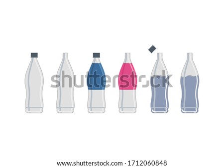 Illustration set of plastic bottles.
Plastic bottle.