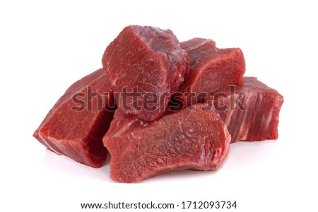 raw tasty beef isolated on white background Royalty-Free Stock Photo #1712093734