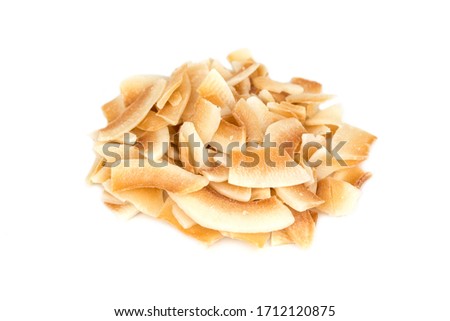 Toasted coconut chips with salt and vinegar Royalty-Free Stock Photo #1712120875