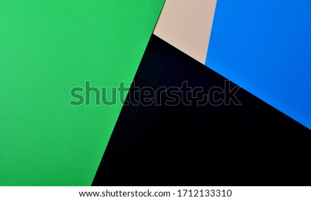 Green, blue, black and cream colored papers. Colored Papers Sheets Illustration background material design