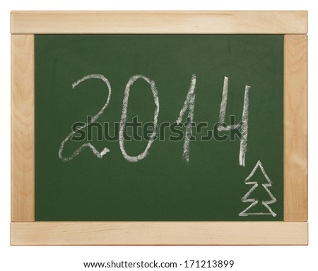 2014 written on blackboard