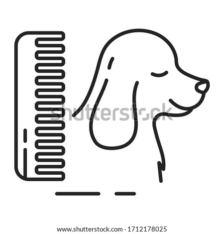 Grooming color line icon. Hair removal. Keeping pets good-looking. Pictogram for web page, mobile app, promo. UI UX GUI design element. Editable stroke.