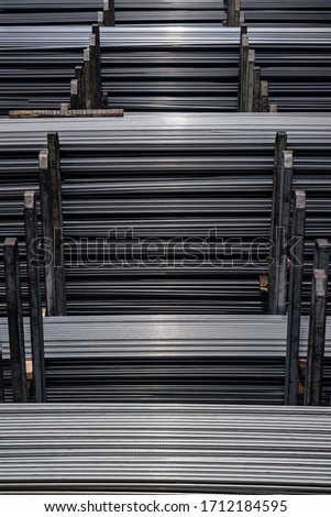 
Finished steel rods in steel factory