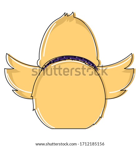 Isolated rear view of a duckling - Vector