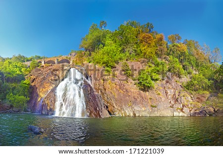 Dudhsagar falls. Bhagwan Mahavir Wildlife Sanctuary, GOA, India Royalty-Free Stock Photo #171221039