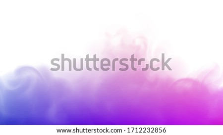 Blue and purple fog or smoke. Purple background. Abstract blurry smoke with blue and purple tints. Purple steam on a white background. Abstract mystical gas with various cool shades. Copy space. Royalty-Free Stock Photo #1712232856