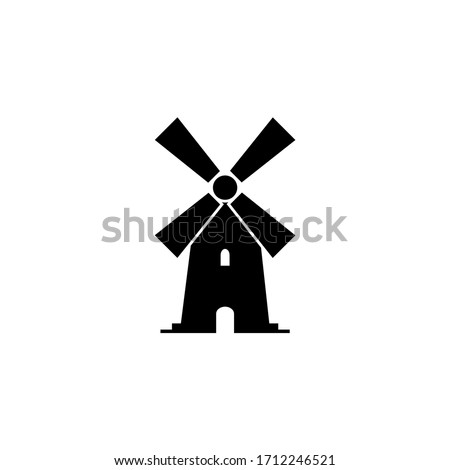 Windmill, Mill icon, logo isolated on white background Royalty-Free Stock Photo #1712246521