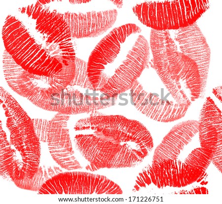 red on white lips imprints seamless background