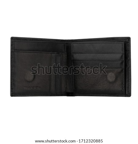 man genuine leather wallet isolated on white background, stock photography