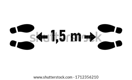 Social Distancing 1,5 Meters Keep Safe Distance Shoeprints Icon. Vector Image. Royalty-Free Stock Photo #1712356210