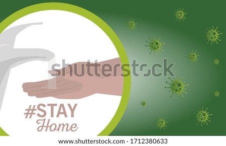 Stay at home poster. Hand washing icon - Vector