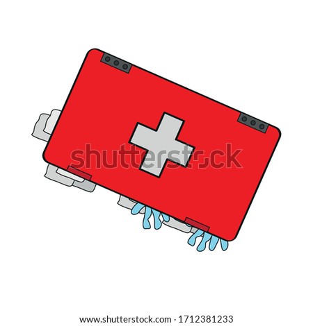 Sticker of a medical briefcase icon. First aid kit icon - Vector