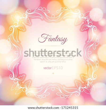 Fantasy romantic bokeh background template