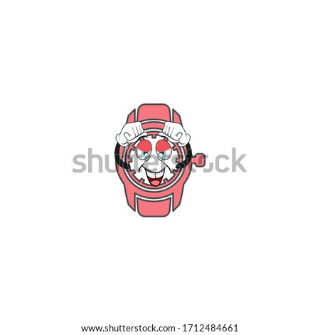 wrist watch cartoon characters design with expression. you can use for stickers, pins, mascot or patches