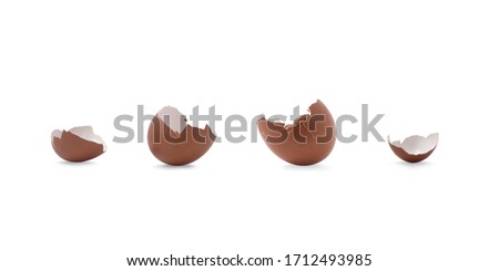 Egg shell on a white background,with clipping path,can be used with many housework and gardens, such as making fertilizer,mixing watering plants,expelling pests,planting seedlings,scrubbing, cleaning Royalty-Free Stock Photo #1712493985