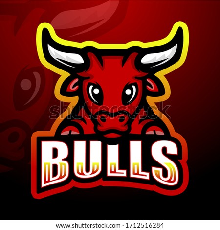 Red bull mascot esport logo design