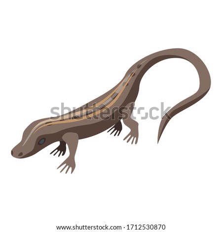 Brown lizard icon. Isometric of brown lizard vector icon for web design isolated on white background