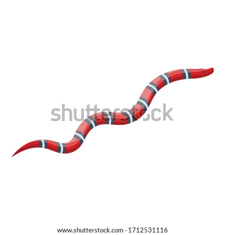 Red black snake icon. Isometric of red black snake vector icon for web design isolated on white background