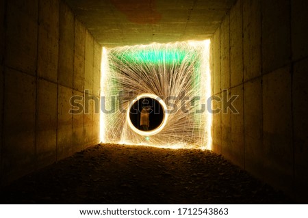 
ligth painting with steel wool Royalty-Free Stock Photo #1712543863