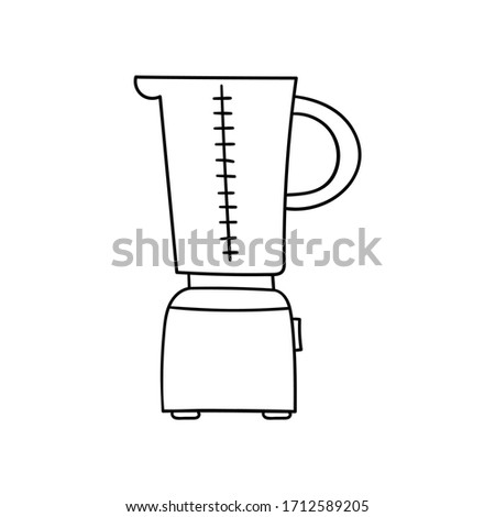 Vector doodle blender. Cooking, kitchen utensils, home elements. Hand doodle illustration isolated on white background.