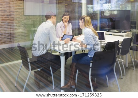  Start-up business team in meeting, working on computer Royalty-Free Stock Photo #171259325