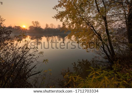 Autumn landscape. Autumn is a wonderful time of the year, with beautiful colors and a peaceful atmosphere around. Photo taken in Eastern Europe, autumn morning. In the morning it was cool and foggy.
