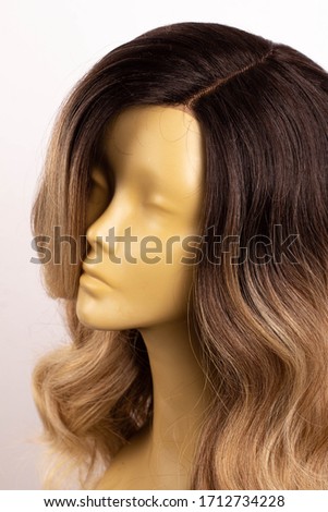 mannequin wig blond brown ombre curly hair afro
