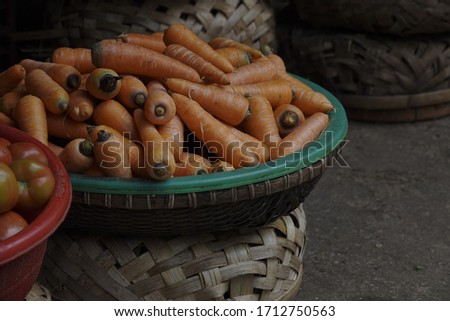 cleaned carrot in local retail market
