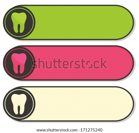 Dental banners collection, beautiful colorful designs. 