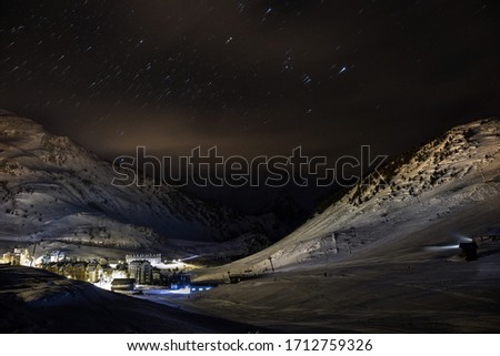 night view of the winter mountains