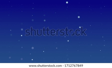 Beautiful Christmas Background with Falling Snowflakes. Element of Design with Snow for a Postcard, Invitation Card, Banner, Flyer. Vector Falling Snowflakes on a Blue Background
