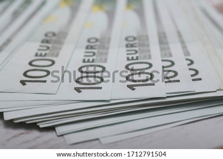 100 euro bills close up
