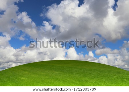 Green Earth landscape and blue sky picture with copyspace.