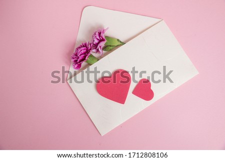 
Hand made mother's day card with pink carnations