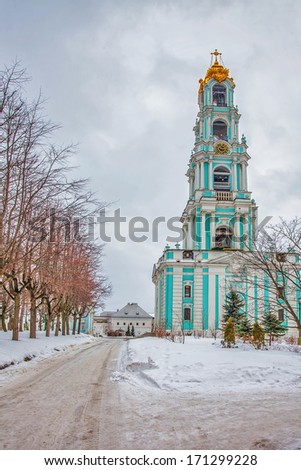 Old russian church in gloomy weather 