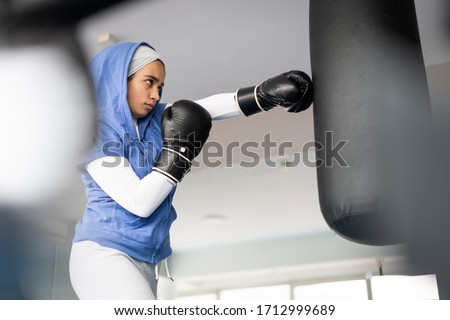 Female Arabic Kickboxer Fighter Training
