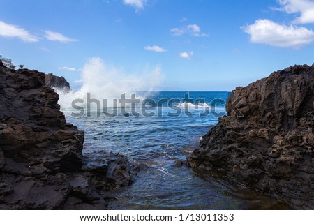 Tenerife coast seascape. A landscape of Tenerife coast and beach