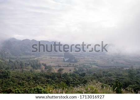 The fog viewpoint in the mountains of northern Thailand