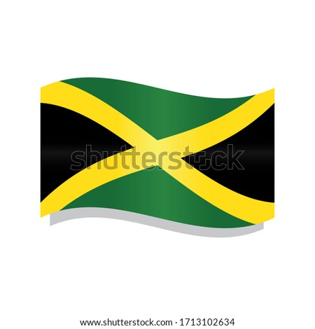 Isolated waving flag of Jamaica- Vector illustration