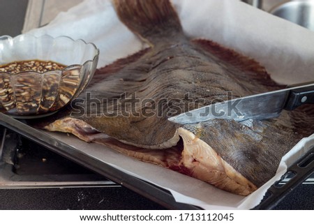 The process of cooking flounder in the oven