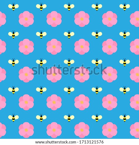 vector illustration for spring background with beautiful floral insects