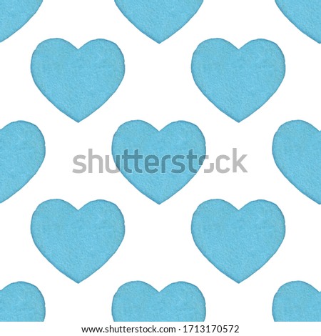 Seamless pattern of blue hearts. Love concept. Design for packaging and backgrounds.