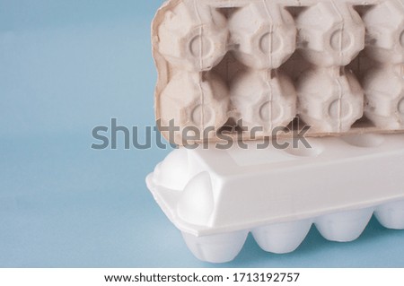 Empty egg box - egg carton. copy space.