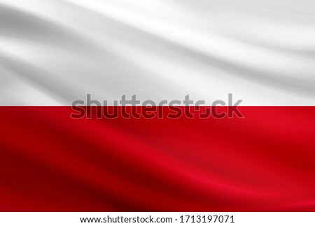 Poland flag with fabric texture Royalty-Free Stock Photo #1713197071